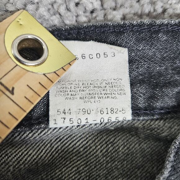 Vtg Levis 501 XX Jeans Women 7 Faded Black Straight Leg Grunge 90s Made in USA - Picture 4 of 16